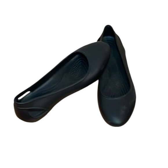 Crocs Black Ballet Flats, women’s 8 - Picture 1 of 5